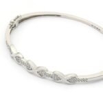 MAIRA 925 Sterling Silver Pure Rhodium plated Swiss Zirconia Studded hypoallergenic Infinity Heart Kada Bracelet Bangle Jewellery | Valentine Gift for Women | Anti Tarnish Kada - Image 5