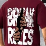 AUSK Baggy Hip-Hop T-Shirt for Men - Graphic Printed T Shirts || Oversized Men Tshirt || T-Shirts