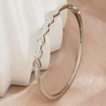 MAIRA 925 Sterling Silver Pure Rhodium plated Swiss Zirconia Studded hypoallergenic Infinity Heart Kada Bracelet Bangle Jewellery | Valentine Gift for Women | Anti Tarnish Kada - Image 3